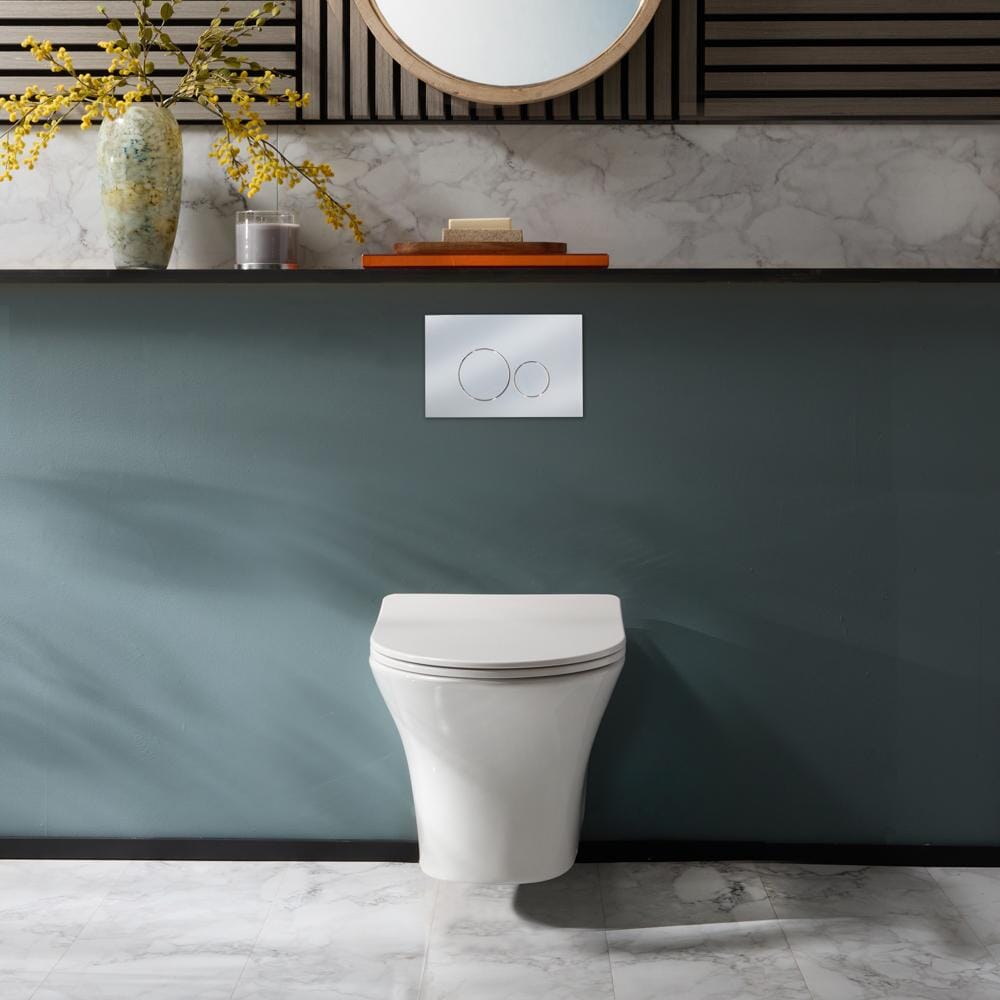 Sanitario WC Moderno Sospeso con Sedile a Chiusura Ammortizzata - Bianco - Marbury