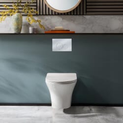Sanitario WC Moderno Sospeso con Sedile a Chiusura Ammortizzata - Bianco - Marbury