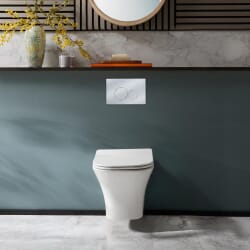Sanitario WC Moderno Sospeso con Sedile a Chiusura Ammortizzata - Bianco - Avenham