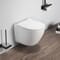 Sanitario WC Moderno Sospeso con Sedile a Chiusura Ammortizzata - Bianco - Attingham