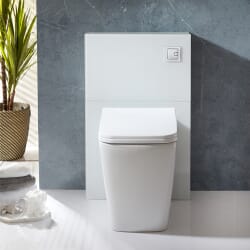 Sanitario Filoparete Bianco da 500 mm Completo di Sedile con Chiusura Ammortizzata - Saru