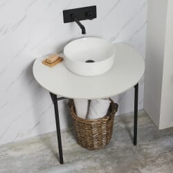 Consolle Nera con Lavabo e Piano d' Appoggio - Scelta della Finitura e Lavabo - Nitido