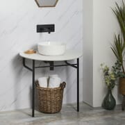 Consolle Nera con Lavabo e Piano d' Appoggio - Scelta della Finitura e Lavabo - Nitido