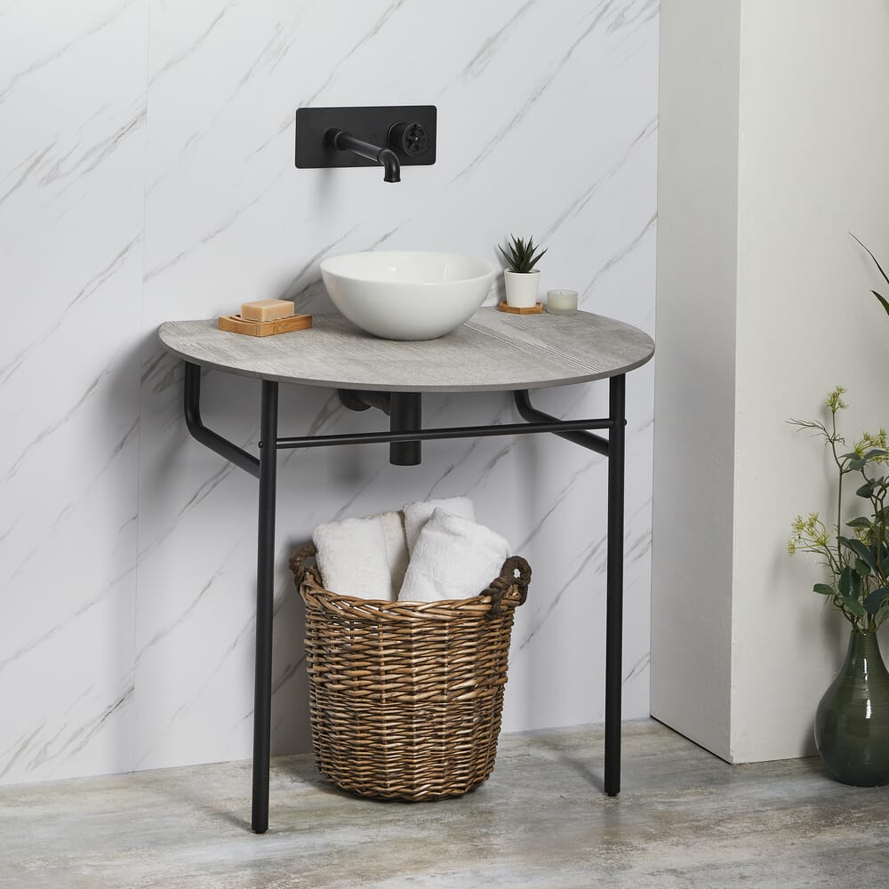 VIDAXL - Struttura Per Lavabo A Parete Nera 40x38x31 Cm In Ferro - 5