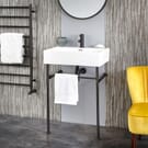Consolle con Lavabo e Struttura Nera da 600mm - Sandford