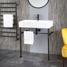 Consolle con Lavabo e Struttura Nera da 750mm - Sandford