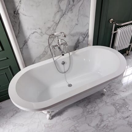 Vasca da Bagno Freestanding a Doppia Estremità con Bordo Arrotondato - 1780 x 825mm - Diversi Piedini Disponibili - Legend