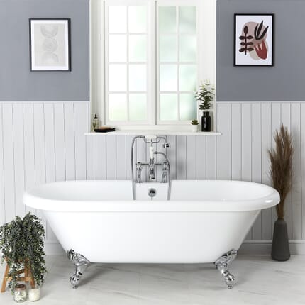 Vasca da Bagno Freestanding Tradizionale con Bordo Arrotondato - 1795x785mm - Diversi Piedini Disponibili - Legend