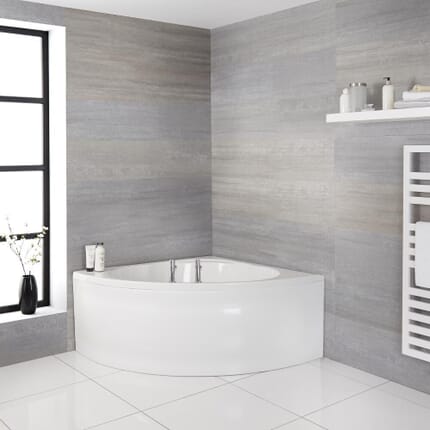 Vasca da Bagno Angolare in Acrilico 120x120cm con Pannello Vasca - Belstone