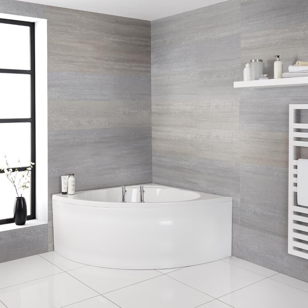 Vasca da Bagno Angolare in Acrilico 135x135cm con Pannello - Belstone