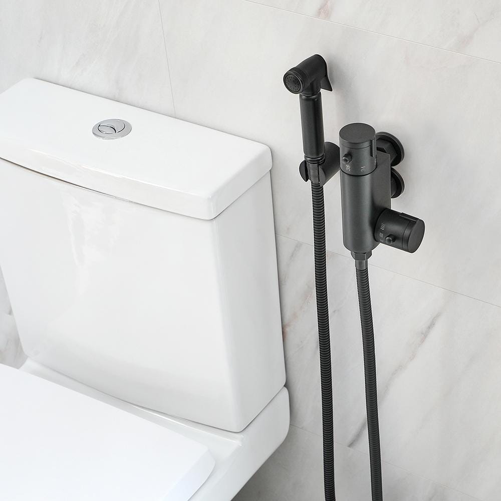 Kit Doccia Igienica Moderno per Sanitario -  Finitura Nera - Nox