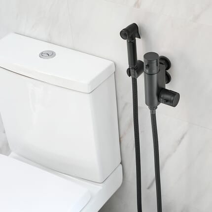 Kit Doccia Igienica Moderno per Sanitario -  Finitura Nera - Nox