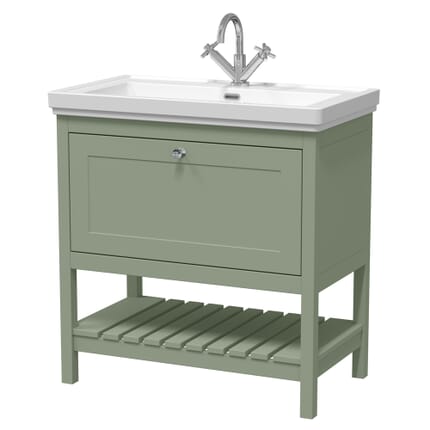 Mobile Bagno Tradizionale da 530mm con Lavabo  - Scelta di Finiture, Dimensioni e Finitura della Maniglia – Tudor