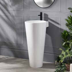 Lavabo Moderno su Colonna - 398mm x 498mm (1 Tap-Hole) - Covelly