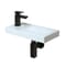 Lavabo Bagno Sospeso Rettangolare - 440mm x 235mm (1 foro per Rubinetto) - Scelta della Finitura del Rubinetto e del Sifone - Sandford