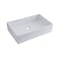 Lavabo da Appoggio Rettangolare Moderno - Bianco - 600 mm x 390 mm (senza Fori per Rubinetteria) - Haldon