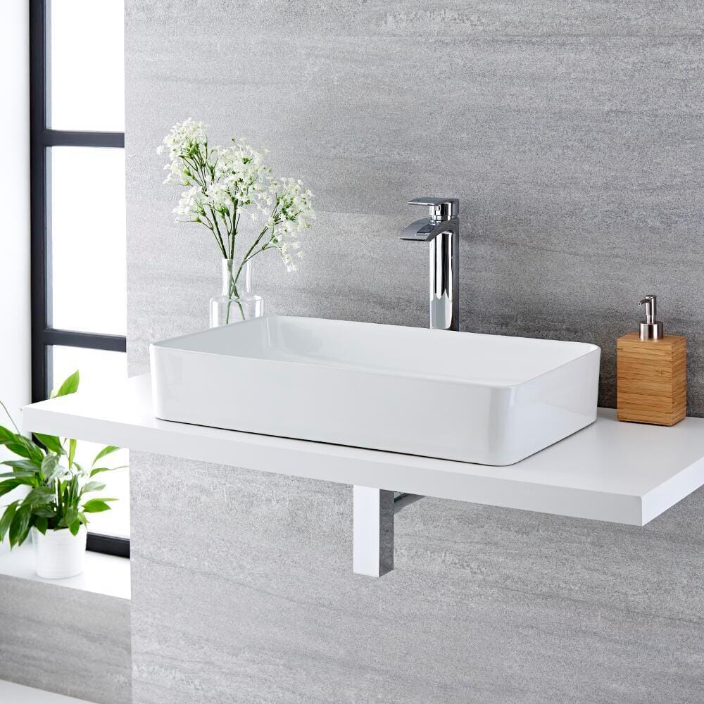 Lavabo Bagno da Appoggio Rettangolare in Ceramica 600x340mm - Alswear