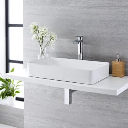 Lavabo Bagno da Appoggio Rettangolare in Ceramica 600x340mm - Alswear