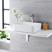 Lavabo Bagno da Appoggio Rettangolare in Ceramica 480x370mm - Alswear