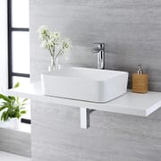 Lavabo Bagno da Appoggio Rettangolare in Ceramica  480x370mm - Alswear