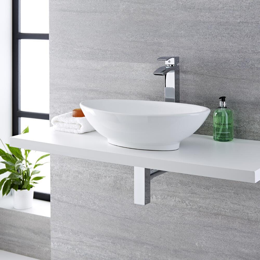 Lavabo Bagno da Appoggio Ovale 520x320mm in Ceramica - Kenton