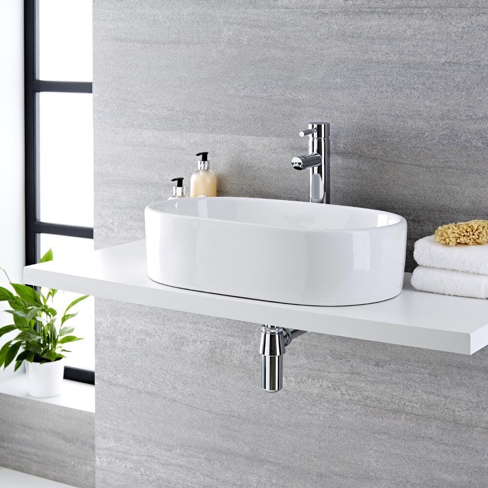 Lavabo Bagno da Appoggio in Ceramica Ovale 575mm x 360mm - Otterton