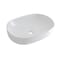 Lavabo Bagno da Appoggio Ovale 590x425mm in Ceramica con Rubinetto Miscelatore per Lavabo- Otterton
