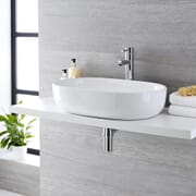 Lavabo Bagno da Appoggio in Ceramica Ovale 590x425mm - Otterton