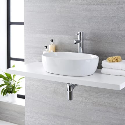 Lavabo Bagno da Appoggio Ovale 480x350mm in Ceramica - Otterton