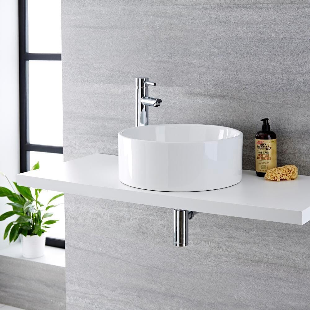 Lavabo Bagno da Appoggio Tondo in Ceramica  400x400mm - Covelly