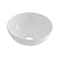 Lavabo Bagno da Appoggio Tondo in Ceramica 280x280mm con Rubinetto Miscelatore Murale - Ashbury