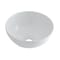 Lavabo Bagno da Appoggio Tondo in Ceramica 320x320mm con Rubinetto Miscelatore Murale - Ashbury