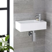 Lavabo Bagno Sospeso in Ceramica Rettangolare 450x250mm - Sandford