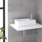 Lavabo Bagno da Appoggio Sospeso in Ceramica Rettangolare 400x220mm Con Mini Rubinetto Miscelatore – Halwell
