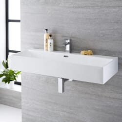 Lavabo Bagno Sospeso Rettangolare in Ceramica 1000x420mm - Sandford