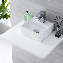 Lavabo Bagno Sospeso Quadrato in Ceramica 280x280mm - Halwell