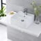 Lavabo Bagno da Appoggio Quadrato in Ceramica da 410mm con Rubinetto Miscelatore – Halwell