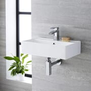 Lavabo Bagno Sospeso Rettangolare in Ceramica 550x310mm - Halwell