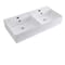 Lavabo Bagno Sospeso Rettangolare Doppio in Ceramica 820x420mm - Halwell