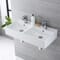 Lavabo Bagno Sospeso Rettangolare Doppio in Ceramica 820x420mm - Halwell