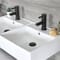 Lavabo Doppio Sospeso Bianco Doppio Rettangolare con Porta Salviette Nero 820mm x 420mm - Sandford