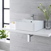 Lavabo Bagno da Appoggio in Ceramica Rettangolare 460x420mm - Exton