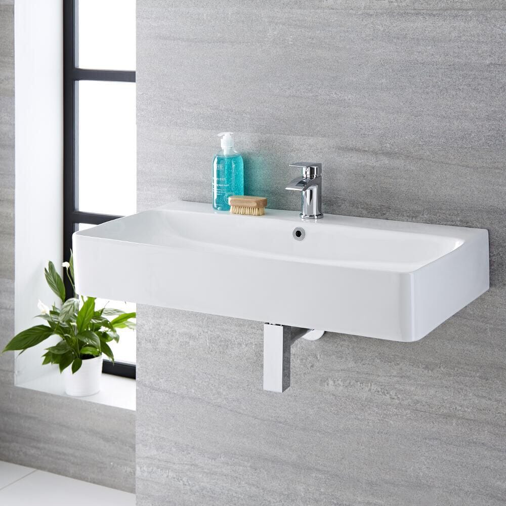 Lavabo Bagno Sospeso in Ceramica Rettangolare 800x415mm - Exton