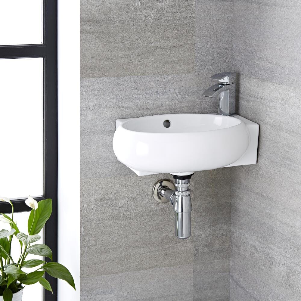 Lavabo Bagno da Appoggio Ovale in Ceramica 400x280mm - Ashbury