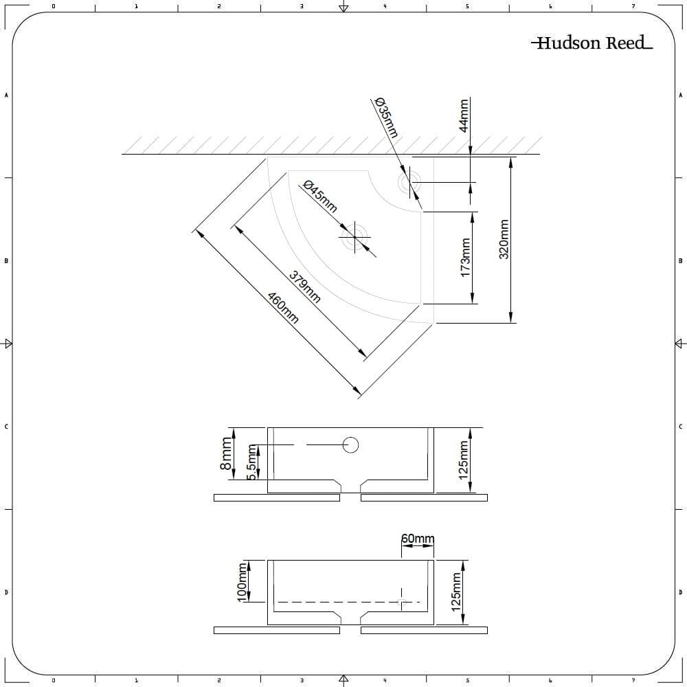 Lavabo Bagno Sospeso in Ceramica Angolare 460x320mm - Belstone