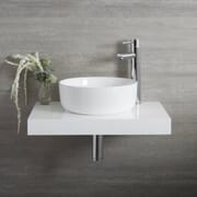 Lavabo da Appoggio Rotondo con Bordi a Costine – Bianco 360mm x 360mm - Sphere