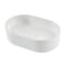 Lavabo da Appoggio Ovale Scanalato Bianco - 490 mm x 310 mm (senza Fori per il Rubinetto) - Florence