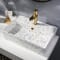 Lavabo Rettangolare da Appoggio Effetto Terrazzo - 500mm x 350mm (1 foro per la Rubinetteria) - Sandford