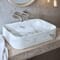 Lavabo d'Appoggio Rettangolare Effetto Marmo - 505mm x 370mm (Senza Fori per la Rubinetteria) - Alswear