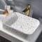 Lavabo Rettangolare da Appoggio Effetto Terrazzo - 505mm x 370mm (Senza foro per la Rubinetteria) - Alswear